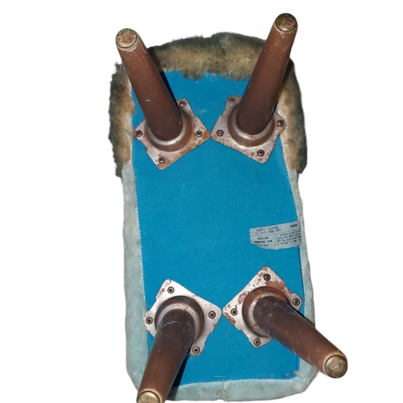 Amazing vintage plush blue poodle/childs chair with wooden legs. 22" high - Picture 10 of 14